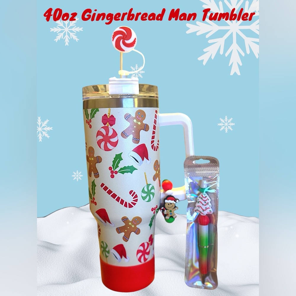 40oz Gingerbread Man insulated Tumbler